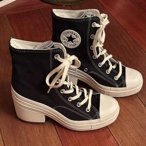 Converse Black and White High Heel Platform sneakers